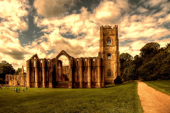 Approaching Fountains Abbey