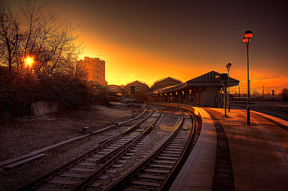 Low Sun Over The Station